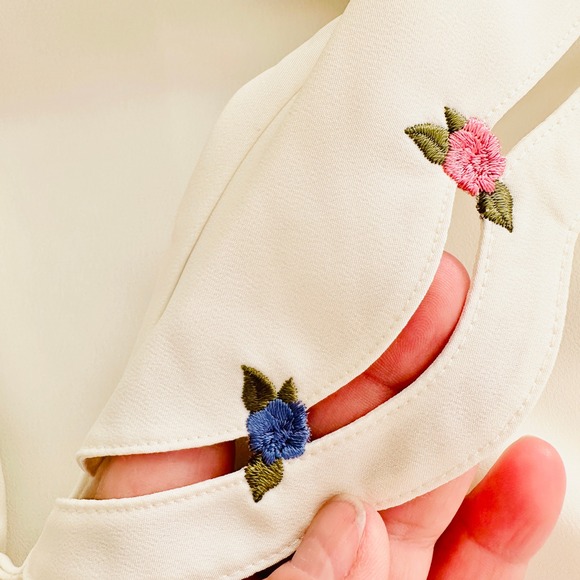 Vintage Susan Bristol Floral Print Skirt 18 Top 16 Set Womens Embroidered Brunch - Picture 11 of 13